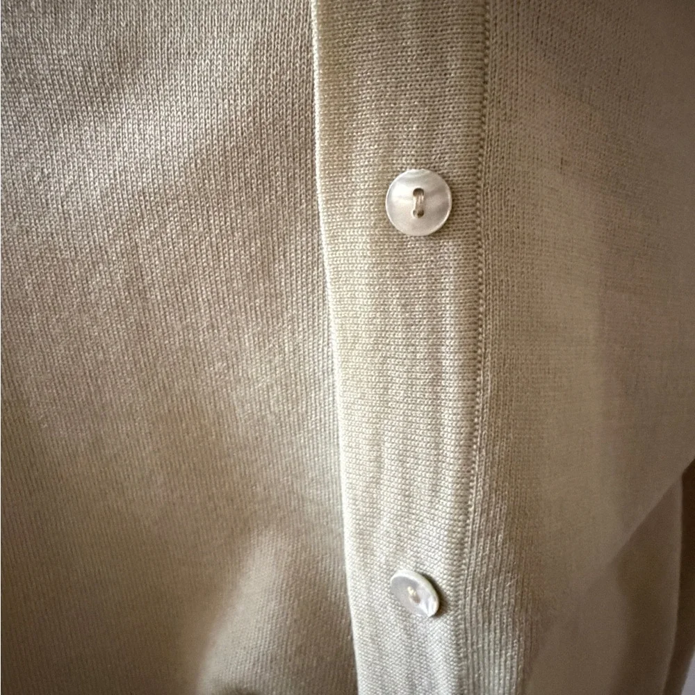 TSE Elegant light Green Button-Up Cardigan and shell twin set